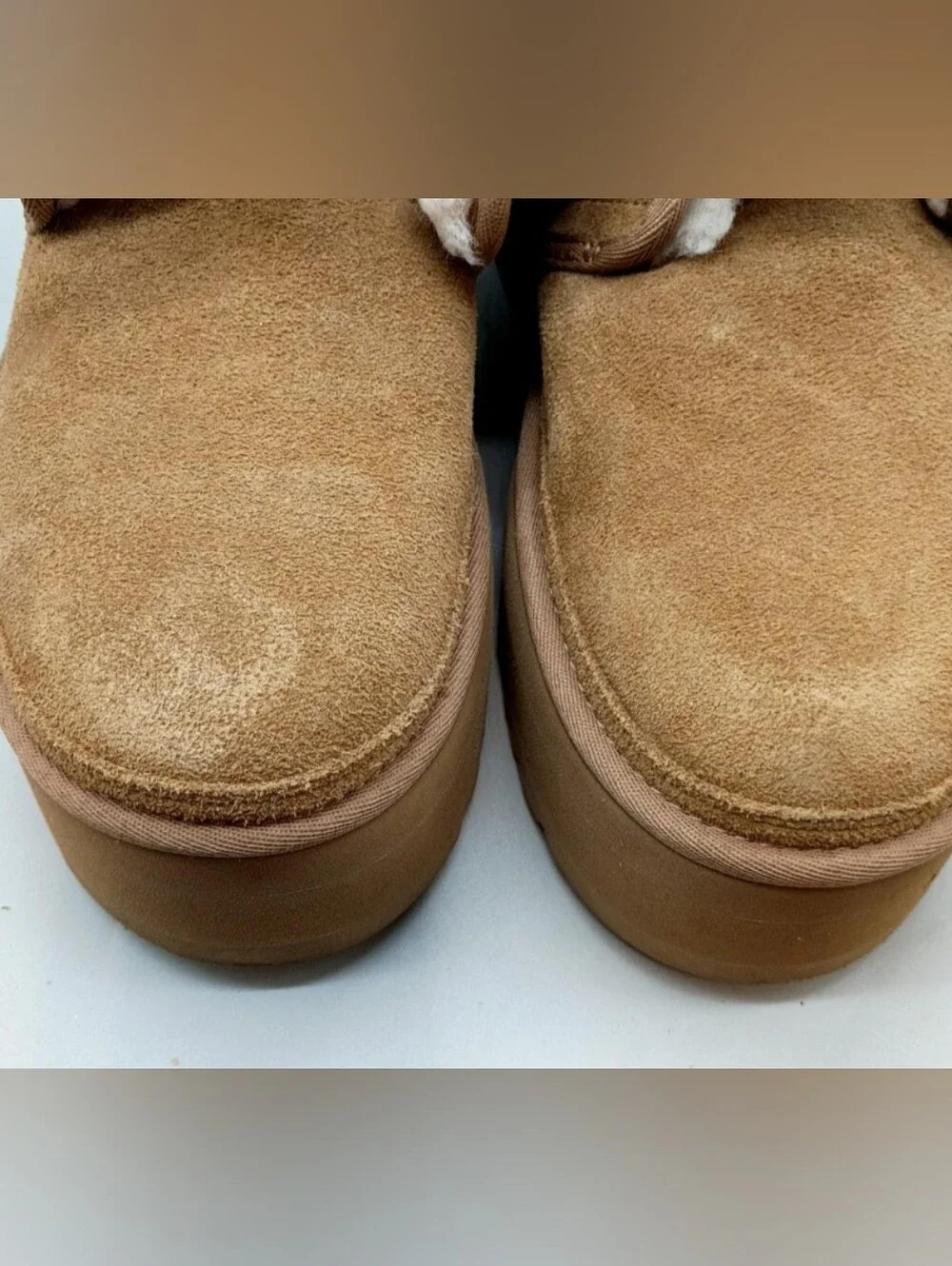 UGG Neumel Suede Platform Ankle Boots Size 8 Used Exc MSRP $160